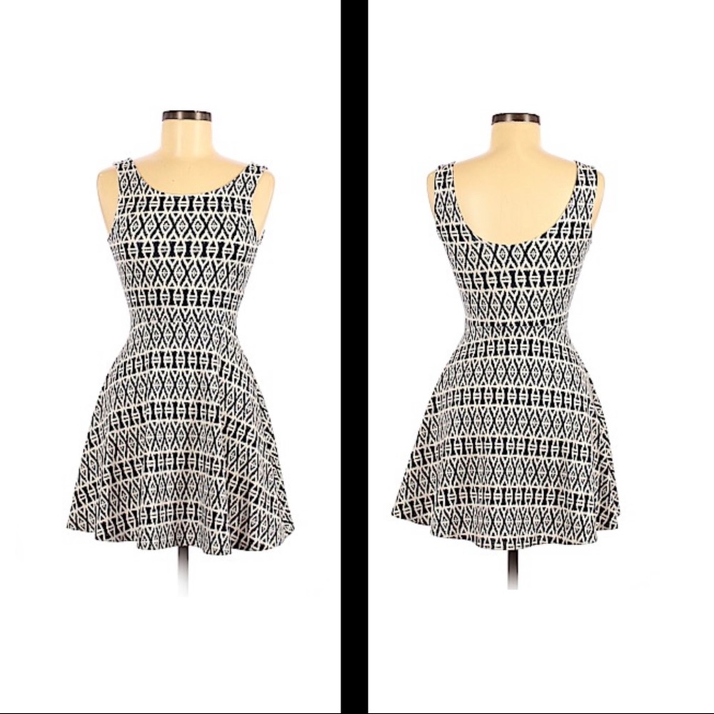 DIVIDED by H&M Fit and Flare Chevron dress